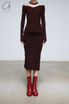 Marc Le Bihan Stretch Bandeau Dress or Skirt Collection MLB-25901-AUBERGINE Short Skirt 25900 25901